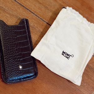 Montblanc Black Leather | Phone case/ Card holder
